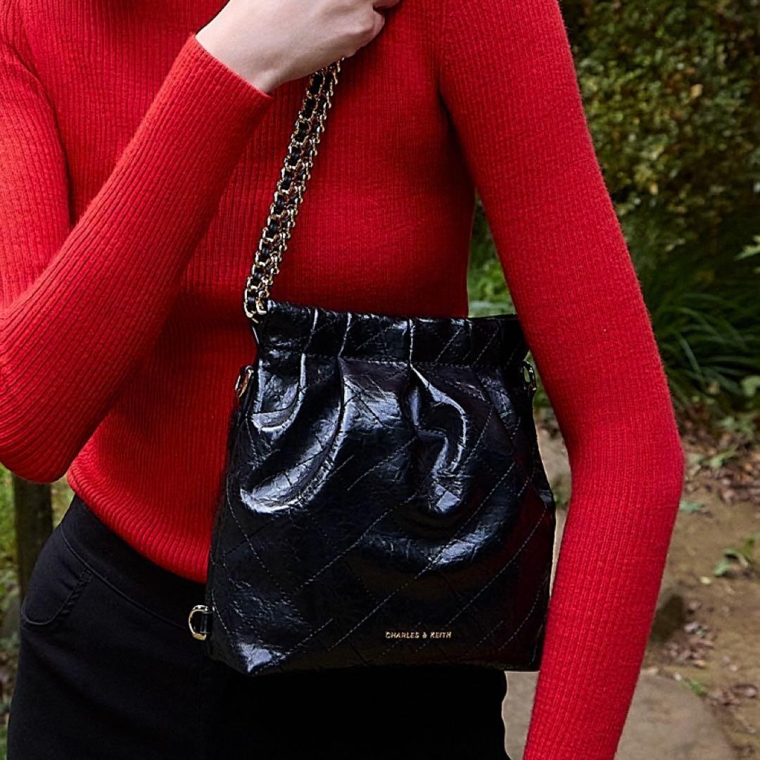 Charles & Keith ドゥオ チェーンハンドルツーウェイバックパック