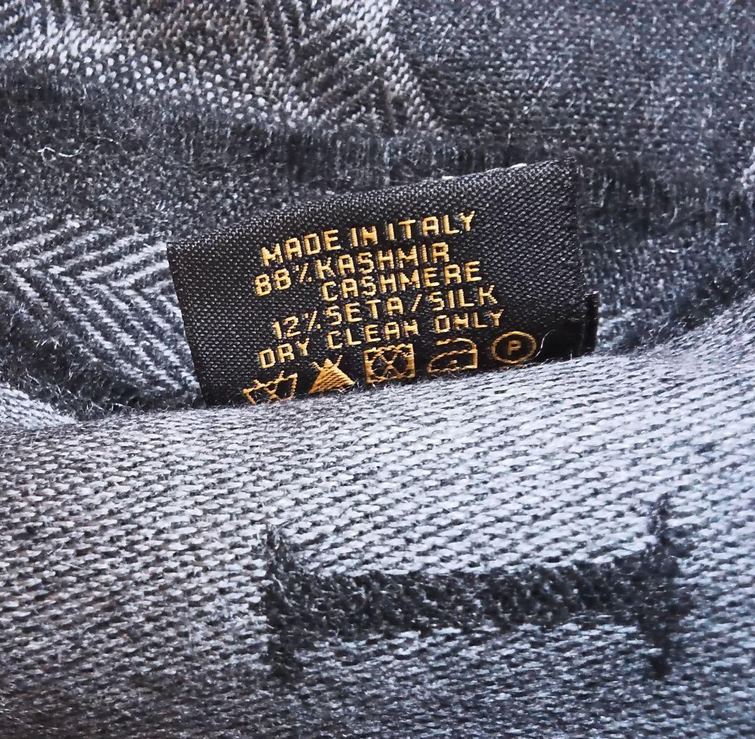 ブルガリBVLGARI　マフラーストール　カシミヤシルク　ロゴ