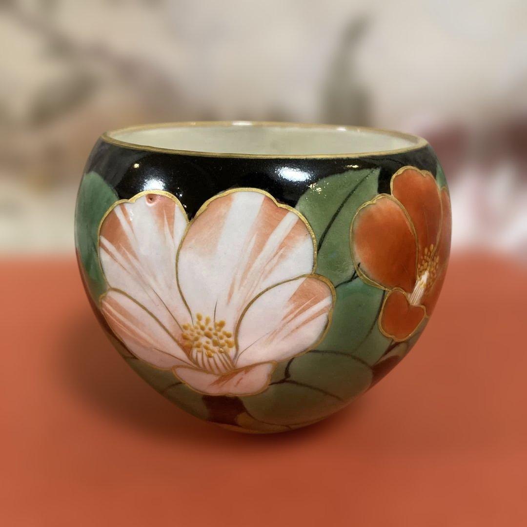 陶葊　京焼　黒地玉湯呑み　年末セール