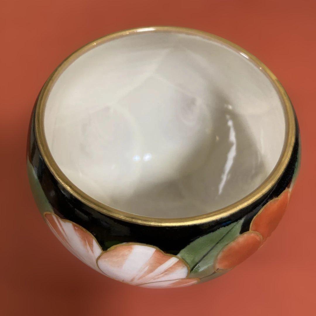 陶葊　京焼　黒地玉湯呑み　年末セール