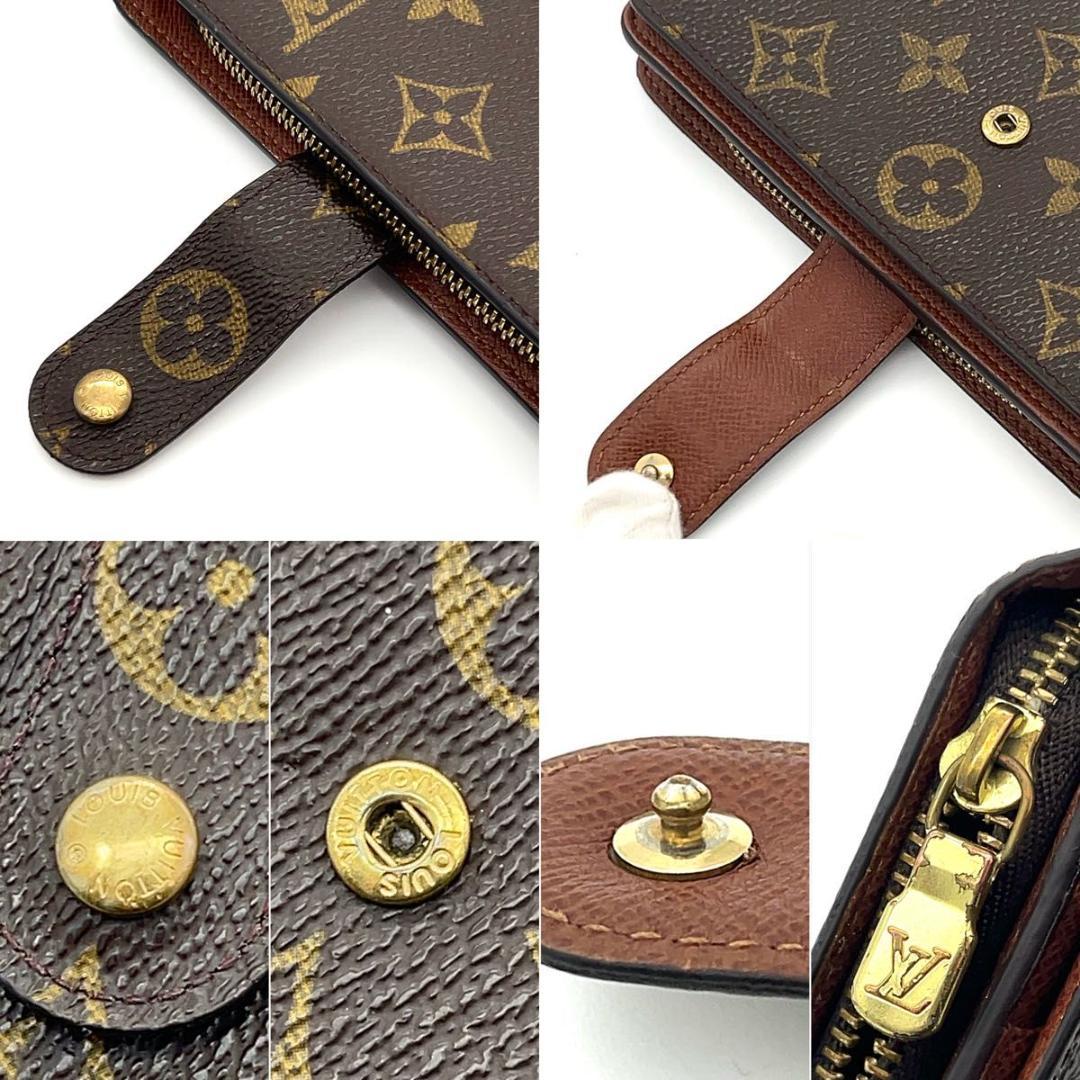 ルイヴィトン モノグラム ポルトパピエジップ 二つ折り財布 パスケース付