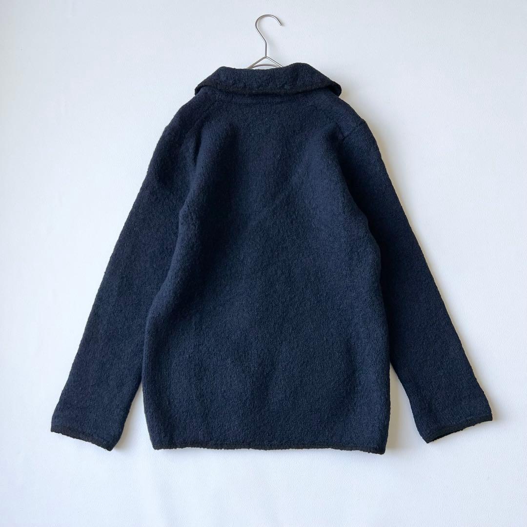 4888【美品】45R ニットジャケット アルパカ umii908 銀ボタン M