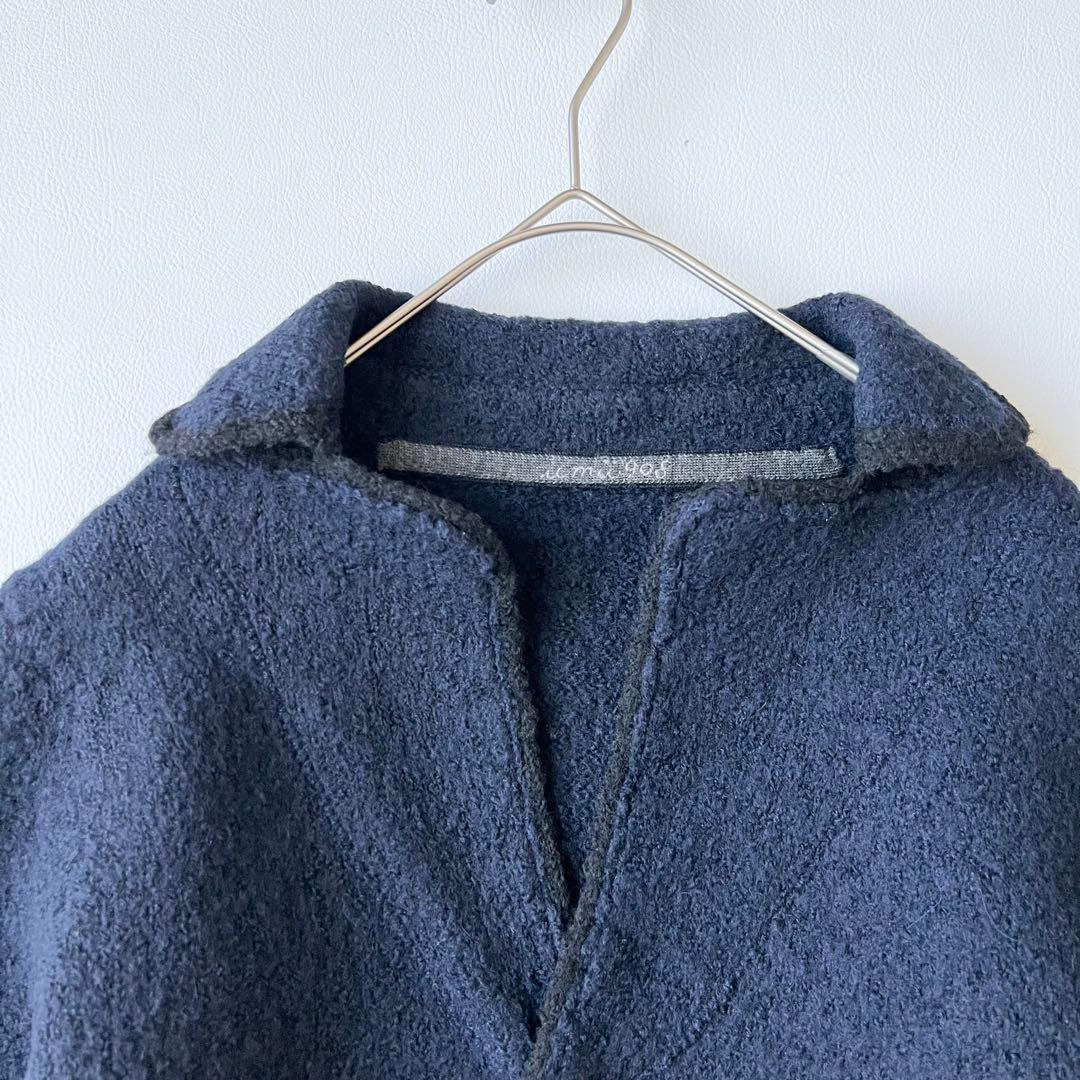 4888【美品】45R ニットジャケット アルパカ umii908 銀ボタン M