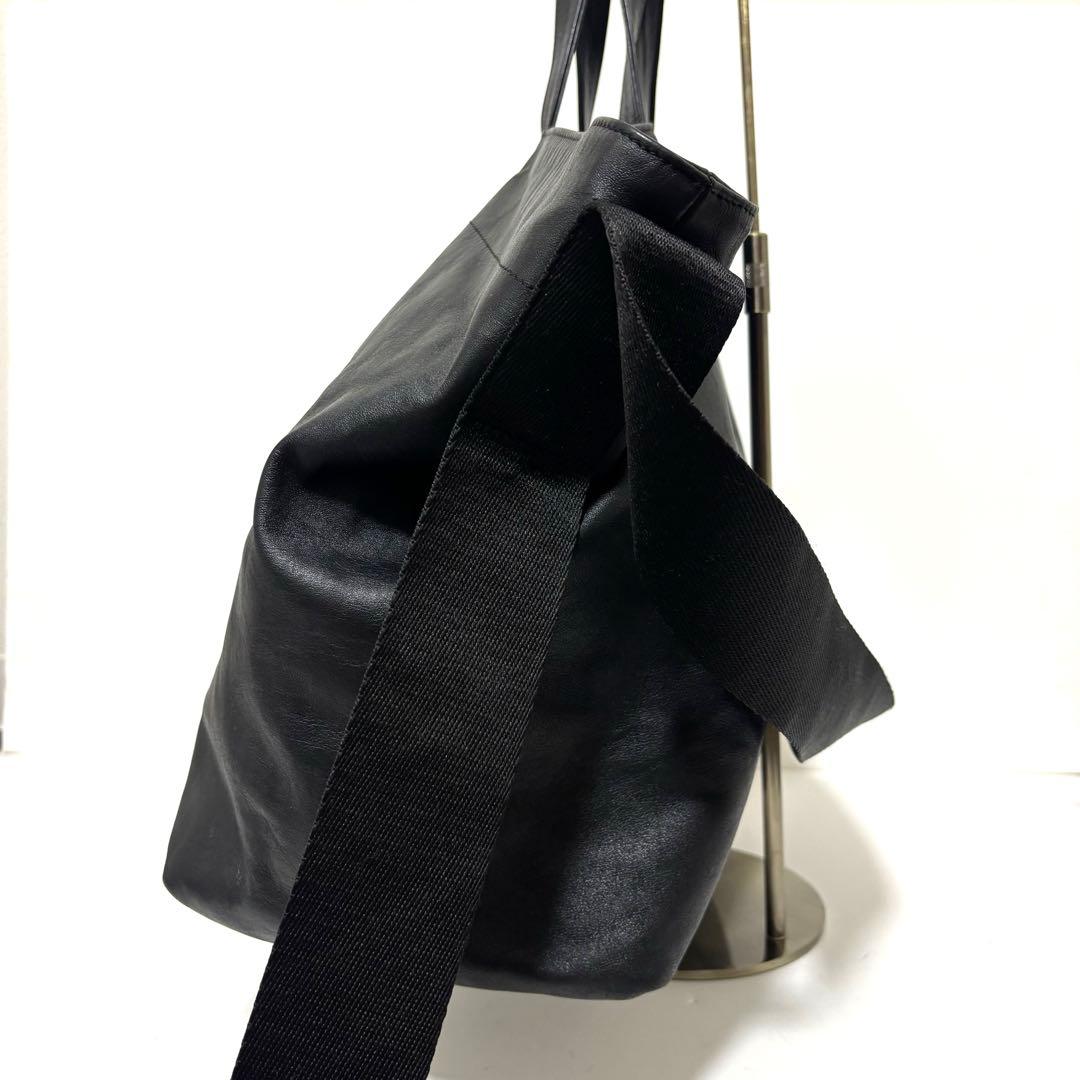 ear PAPILLONNER ワイドテープ トートバッグ L 黒