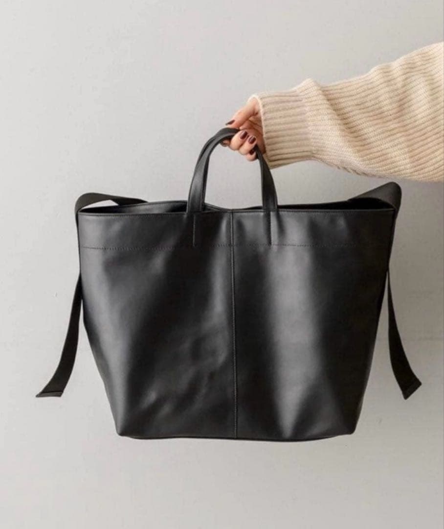 ear PAPILLONNER ワイドテープ トートバッグ L 黒