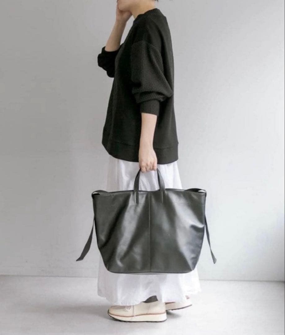 ear PAPILLONNER ワイドテープ トートバッグ L 黒