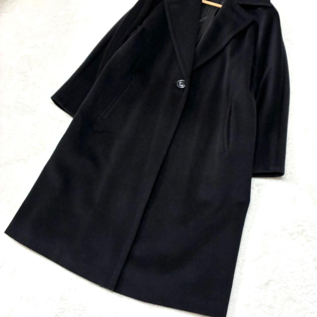 未使用級 マックスマーラ ロングコート 白タグ カシミア ブラック 38