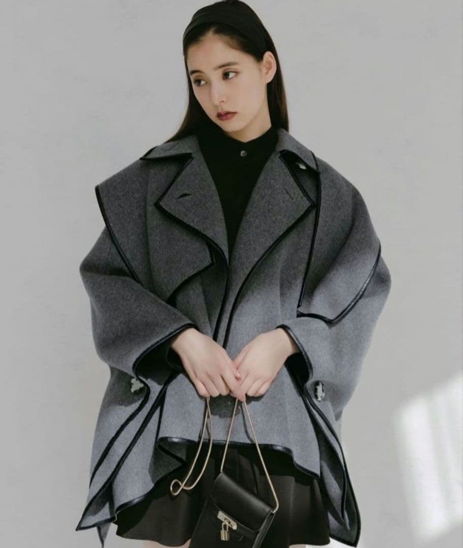 新木優子 × スナイデル ポンチョコート　グレー