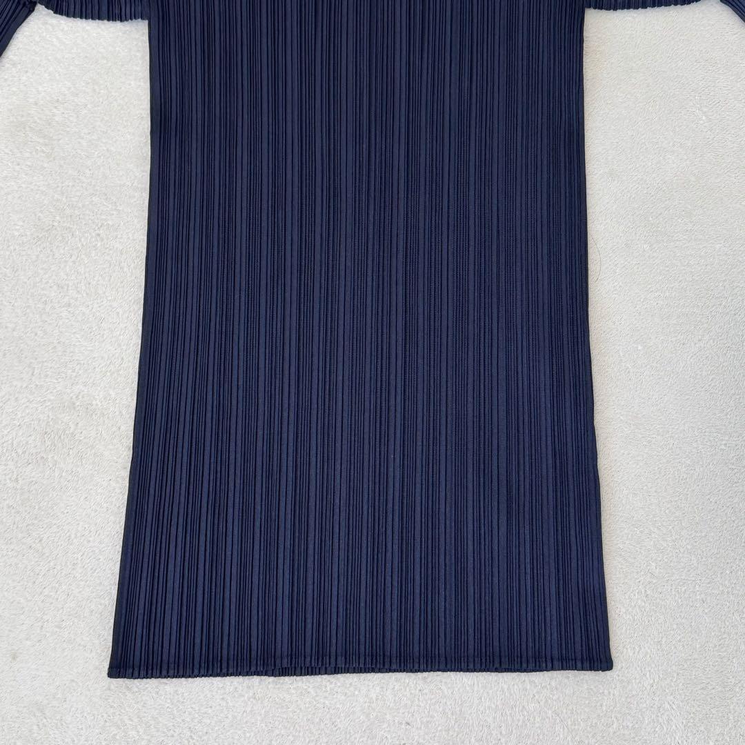 美品✨PLEATS PLEASE プリーツ　ネイビー　XLサイズ 長袖　トップス