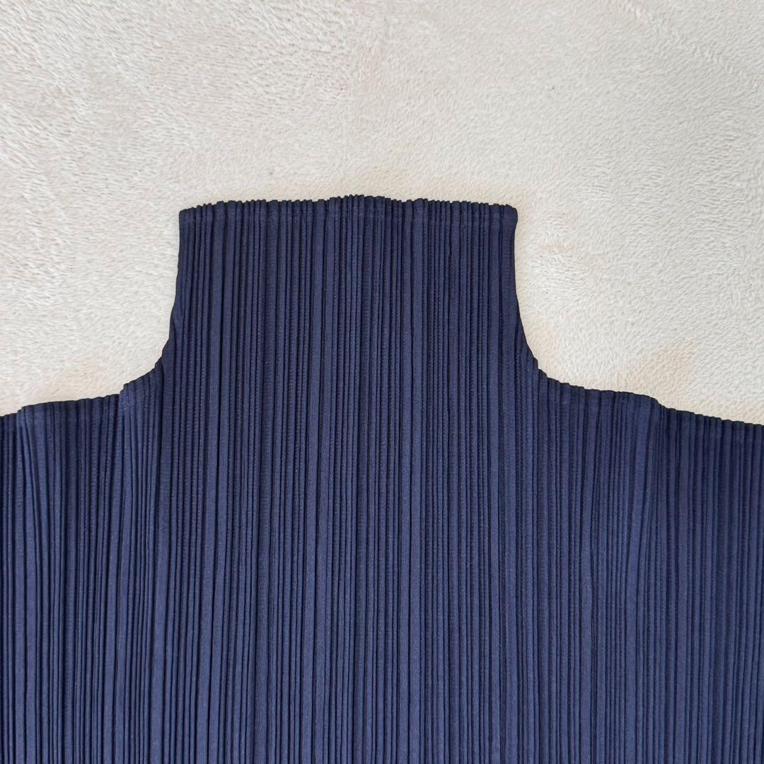 美品✨PLEATS PLEASE プリーツ　ネイビー　XLサイズ 長袖　トップス