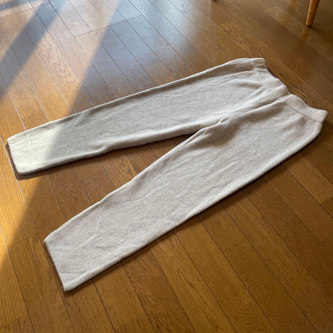 【美品】 evam eva ウール 畦パンツ ニットパンツ ベージュ