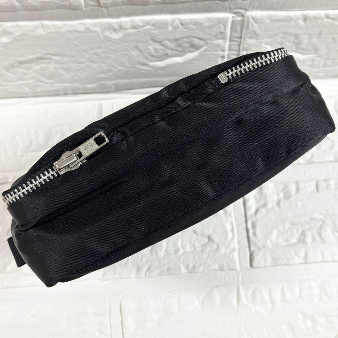 【極美品】PORTER ブラック ジッパーポーチ　タンカー　ダブルファスナー