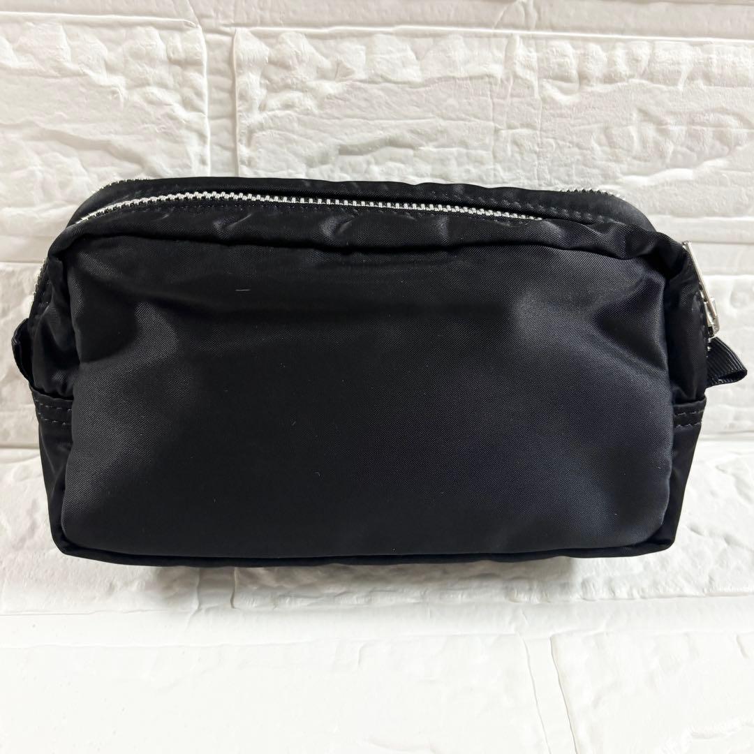 【極美品】PORTER ブラック ジッパーポーチ　タンカー　ダブルファスナー