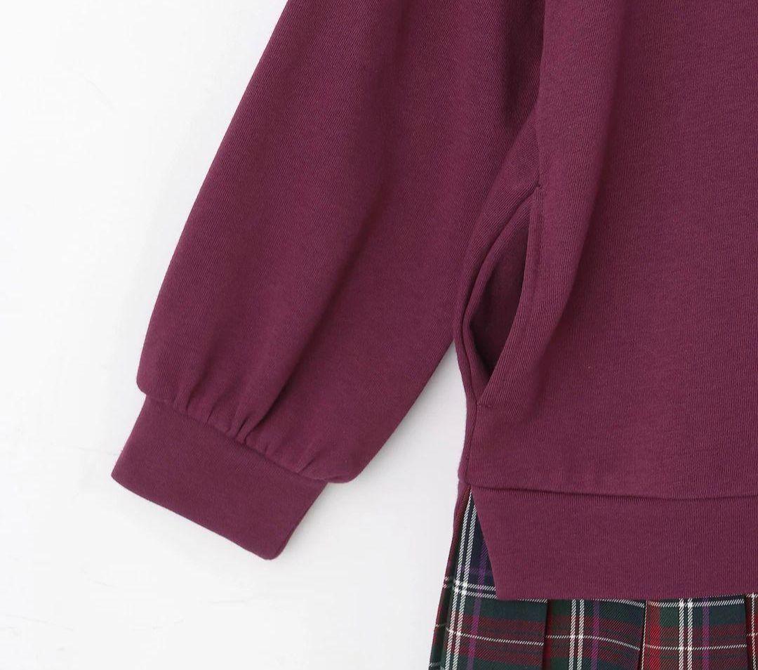 【新品未使用】アナスイミニ　チェックレイヤード風ワンピース【160】