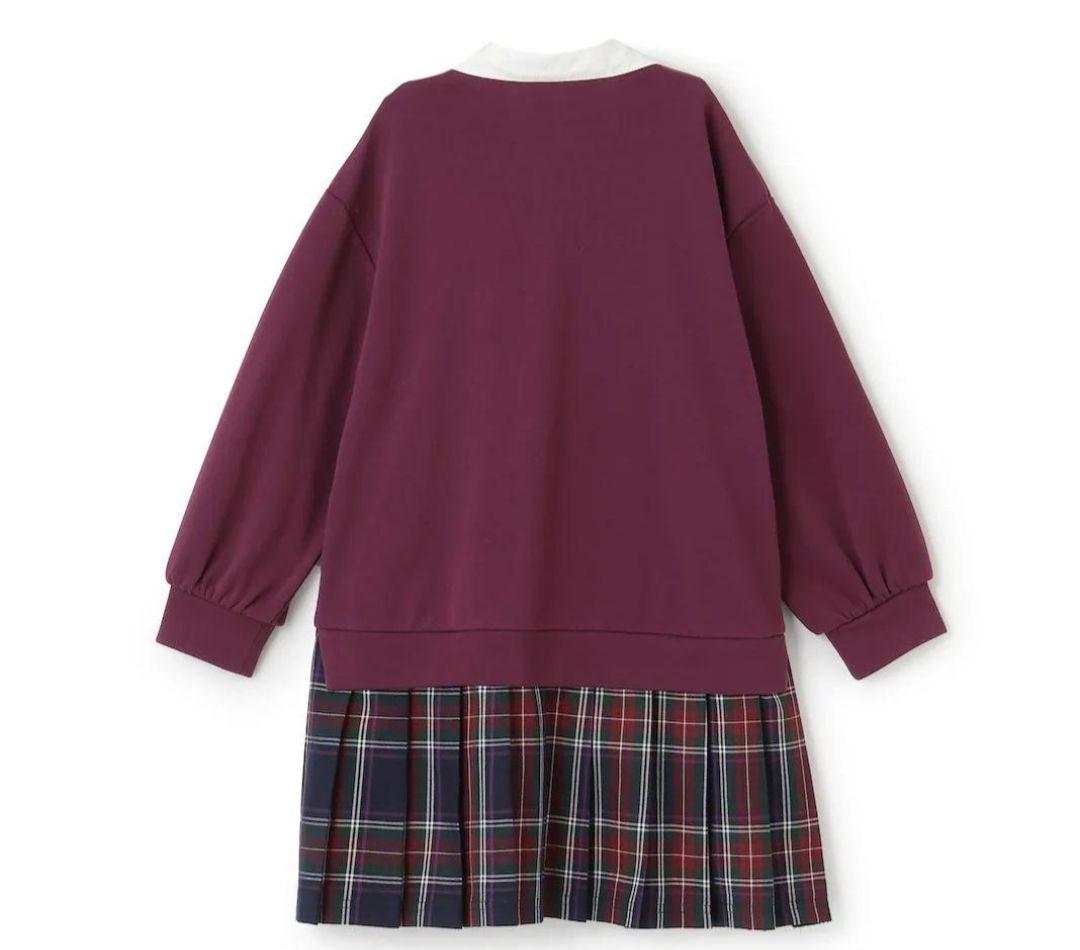 【新品未使用】アナスイミニ　チェックレイヤード風ワンピース【160】