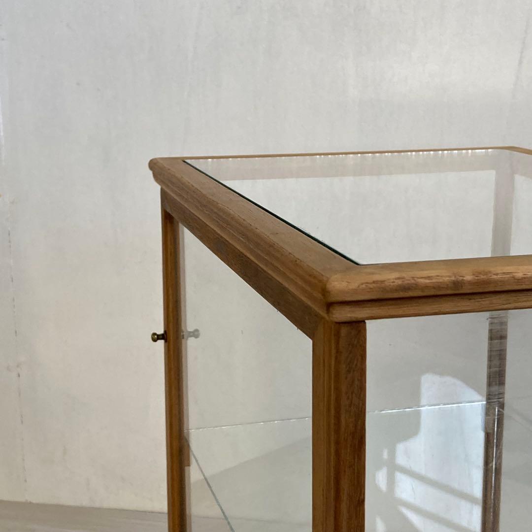 g311 古い木製 ガラスケース 2段 卓上 ショーケース 展示ケース 店舗什器