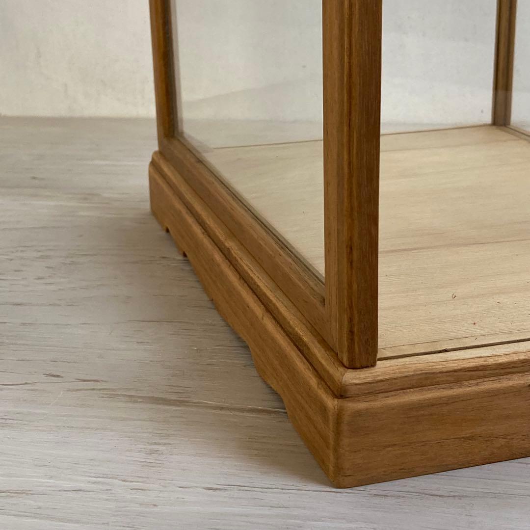 g311 古い木製 ガラスケース 2段 卓上 ショーケース 展示ケース 店舗什器