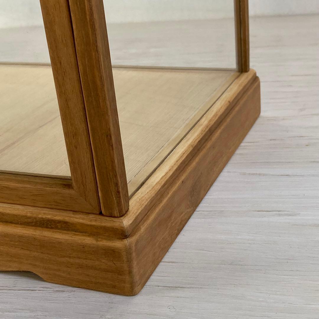 g311 古い木製 ガラスケース 2段 卓上 ショーケース 展示ケース 店舗什器