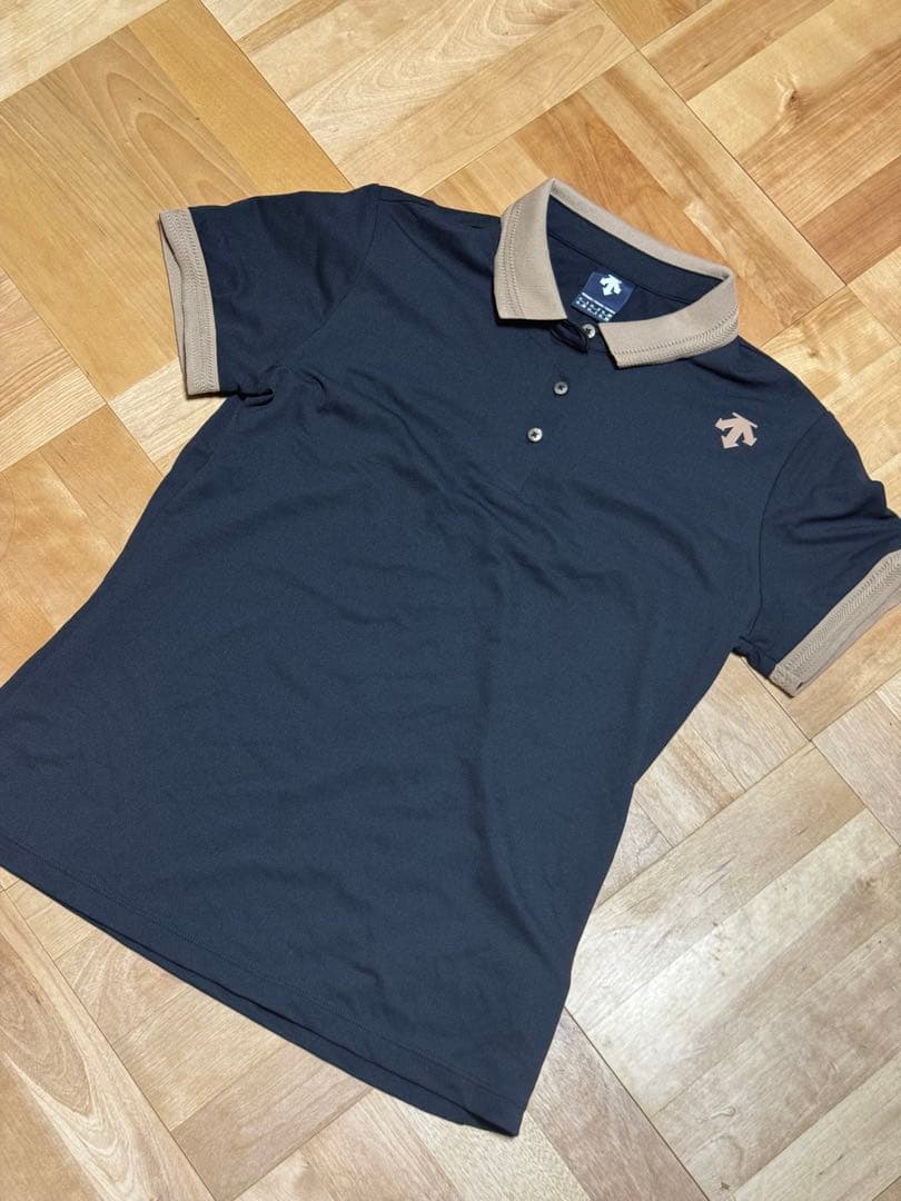 descente ネイビー ポロシャツ 半袖　ゴルフ　ウェア