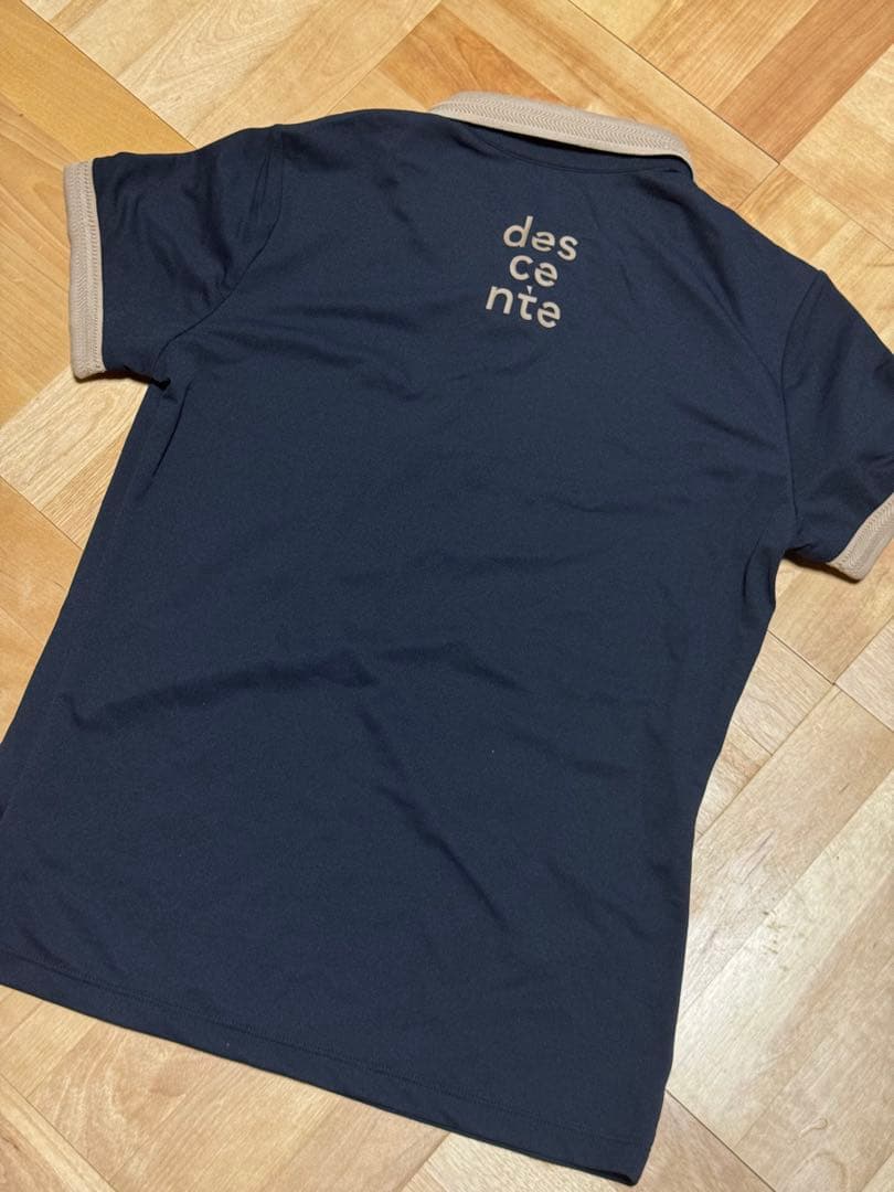 descente ネイビー ポロシャツ 半袖　ゴルフ　ウェア