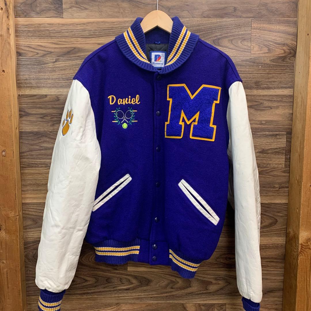 中古 90s RENNOC スタジャン バーシティジャケット USA製