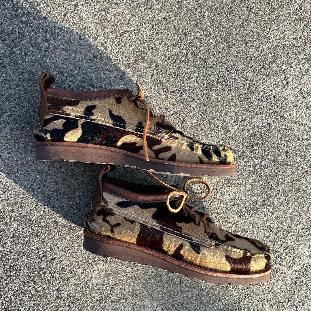 完売品 USA製 YUKETEN 革靴 ハラコ アニマル柄 迷彩柄