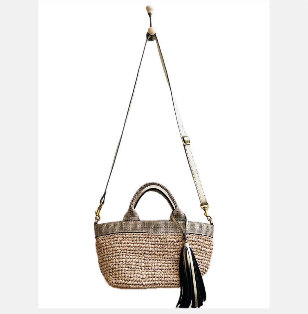 【極美品】VIOLAd'ORO(ヴィオラドーロ) 2WAYミニかごバッグ