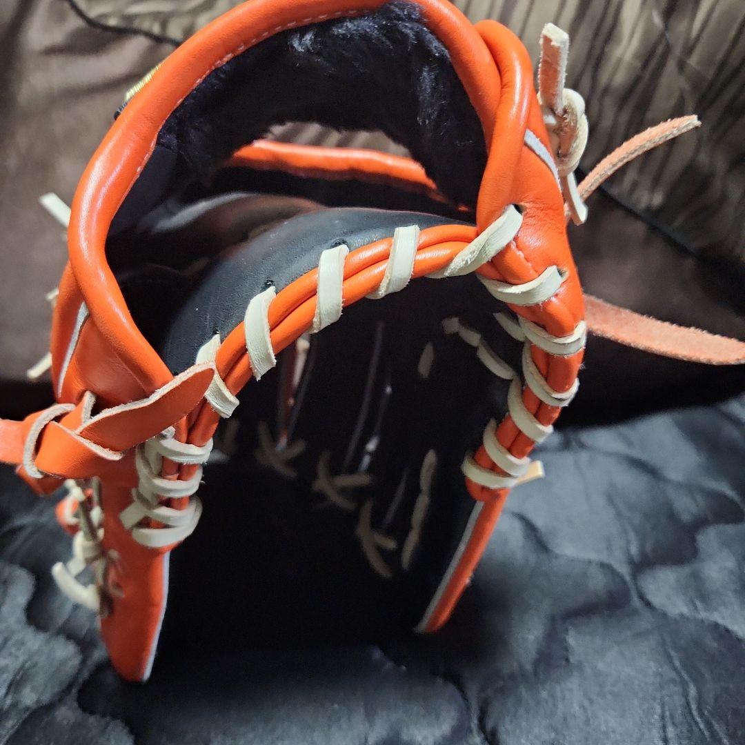 ハイゴールド軟式グローブ オレンジ/黒