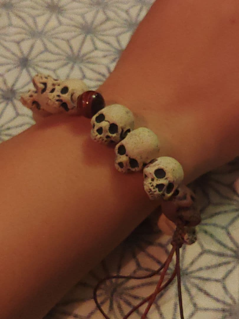 辰巳又助　陶器　髑髏数珠