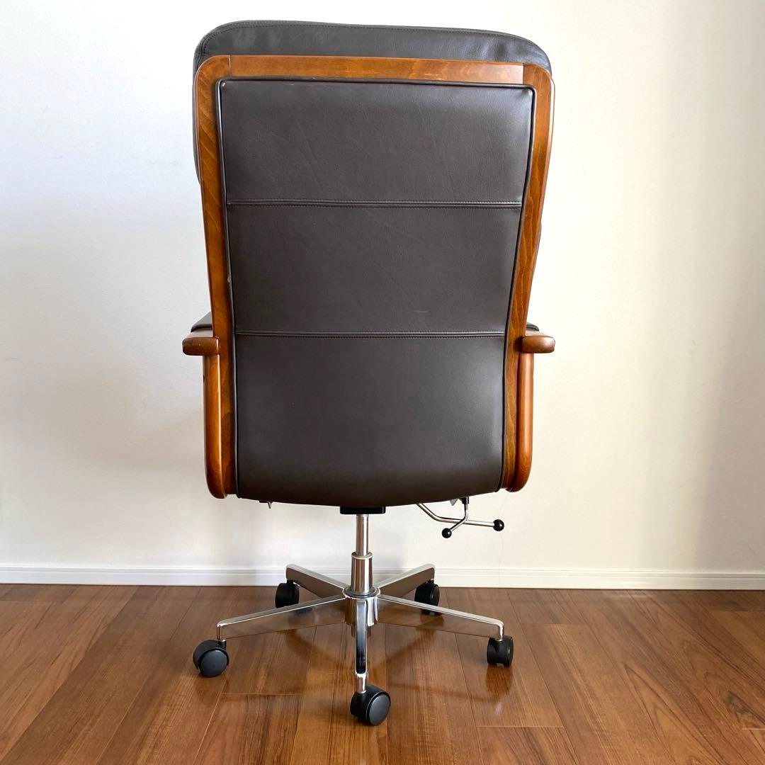 karimoku 本革張りデスクチェアー