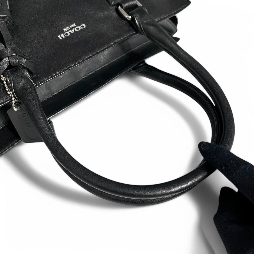 極美品　コーチ ビジネスバッグ　ハンド 通勤 通学 レザー ブラック A4