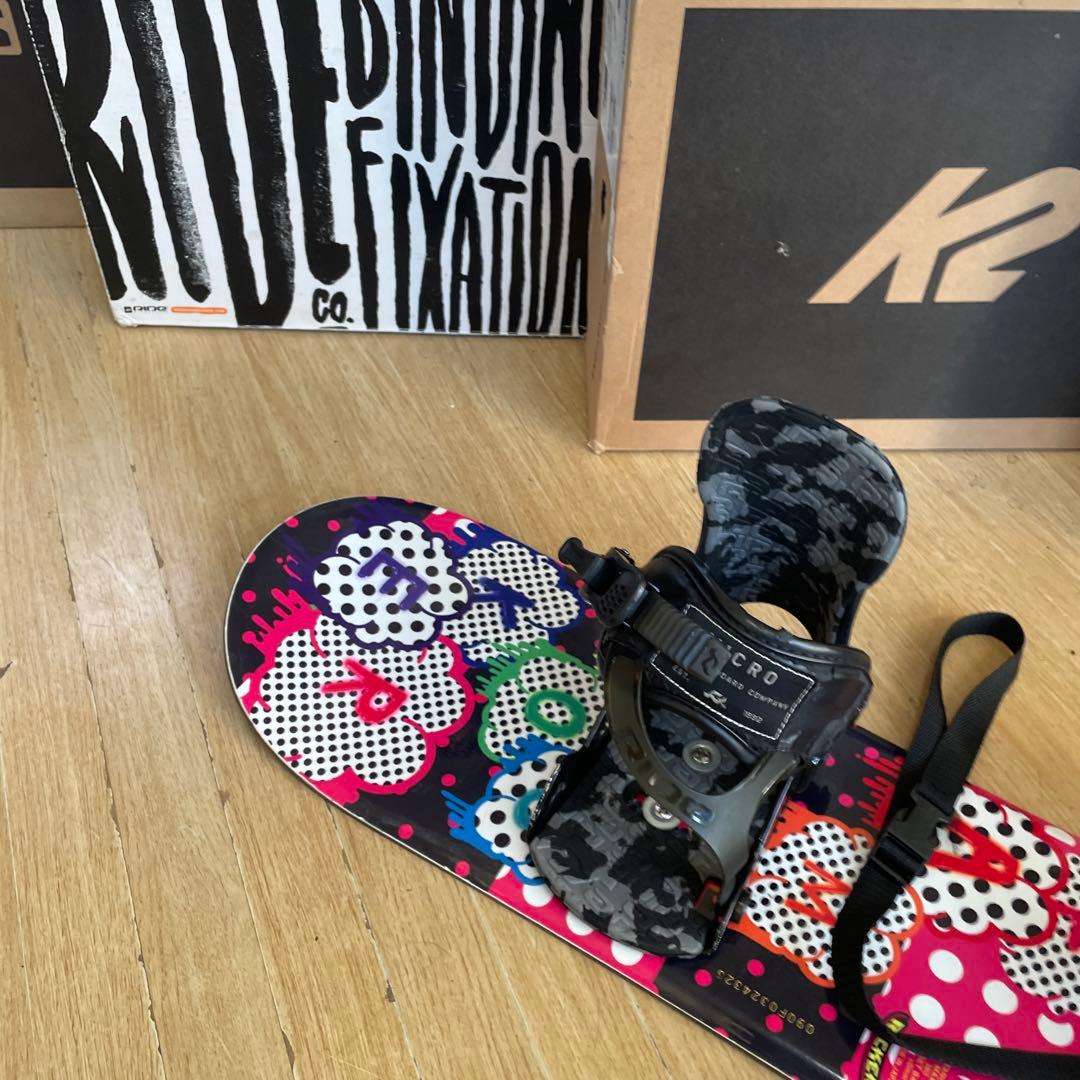 IGNIO×RIDE　キッズスノーボードセット　ライドバイン付3点セット