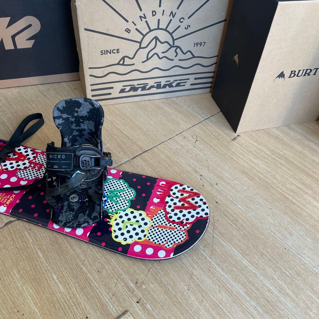 IGNIO×RIDE　キッズスノーボードセット　ライドバイン付3点セット