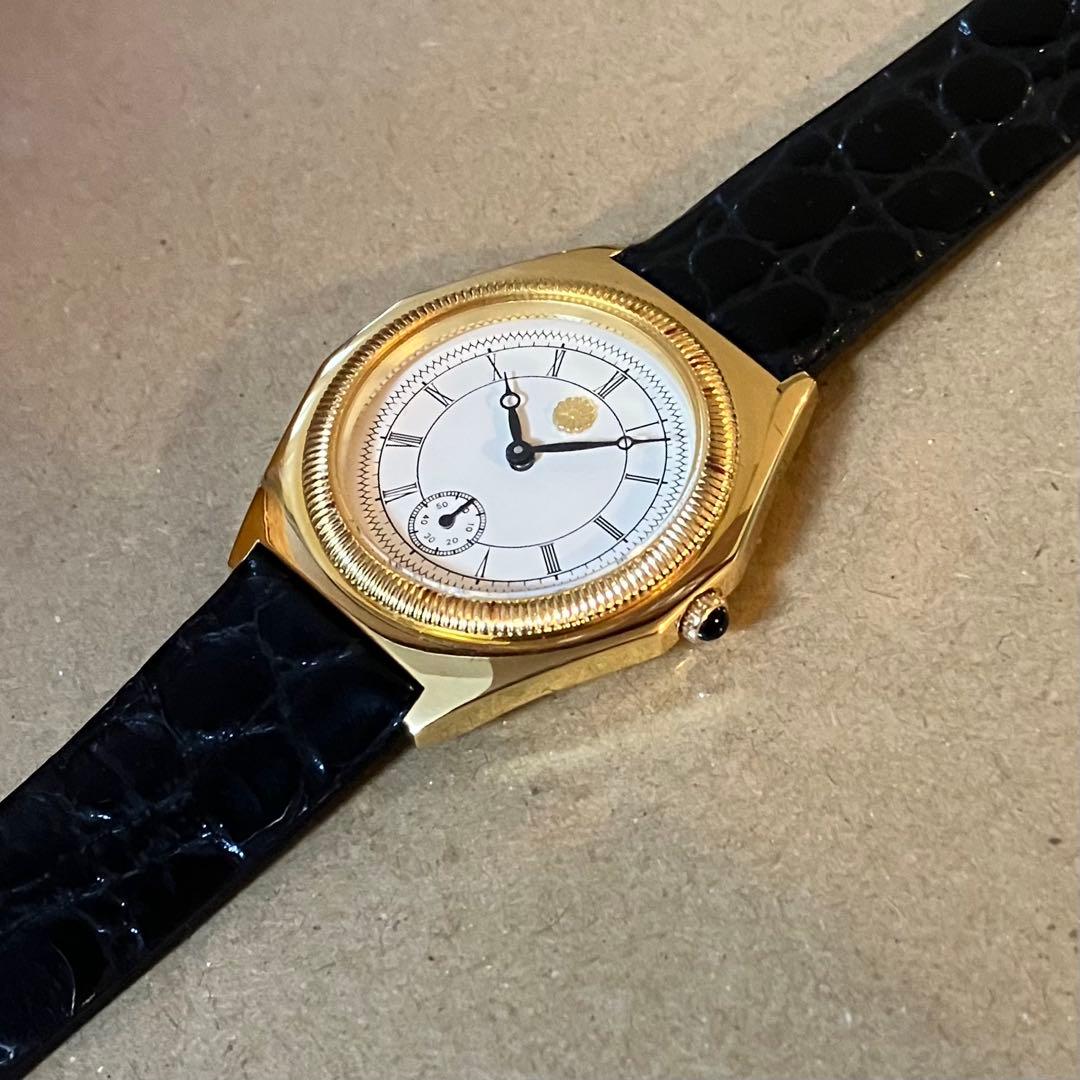 昭和レトロ 天皇陛下御即位記念時計 腕時計 金 美品