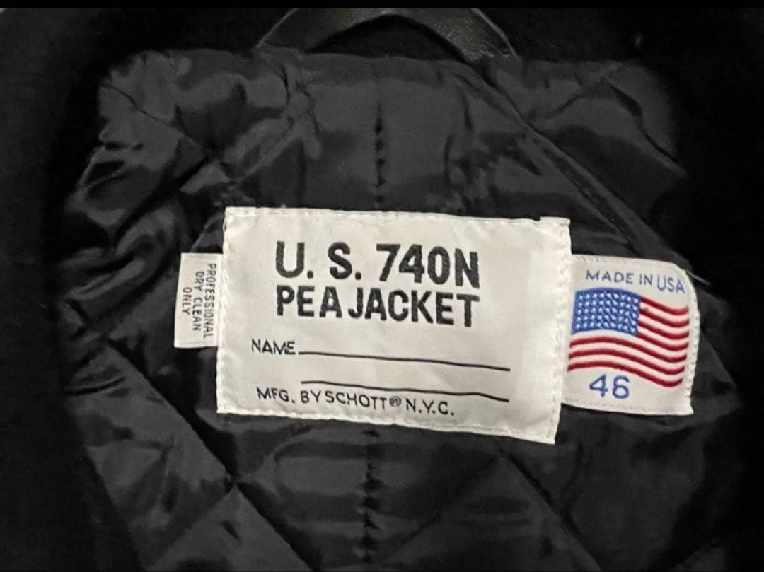 Schott U.S. 740N Pコート ピーコート ブラック 46 美品