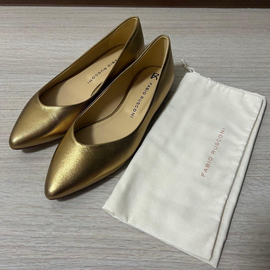 FABIO RUSCONI ゴールド　25.5 ファビオルスコーニ　パンプス