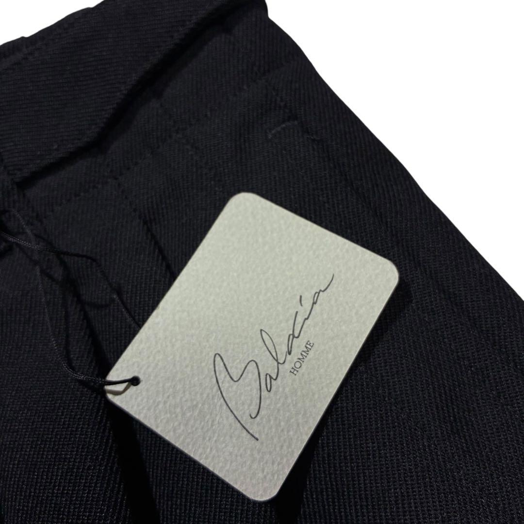 80s 90s Baldia 3タック ウール スラックス M 黒 ハイウエスト