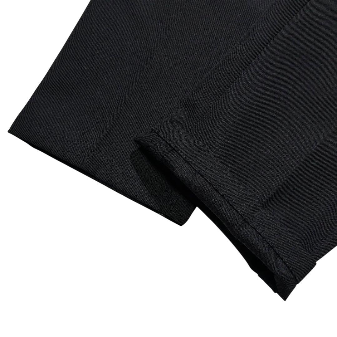 80s 90s Baldia 3タック ウール スラックス M 黒 ハイウエスト