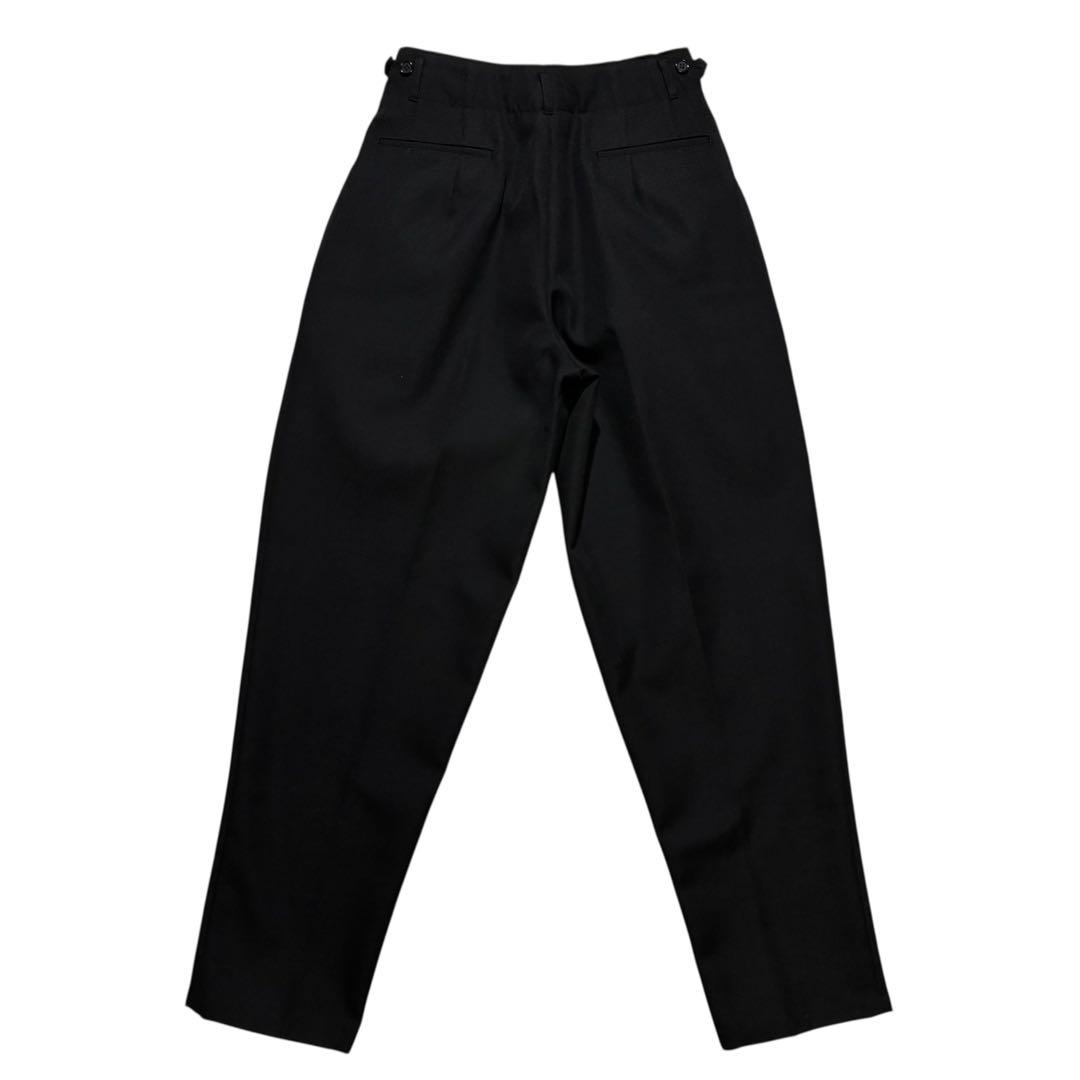 80s 90s Baldia 3タック ウール スラックス M 黒 ハイウエスト