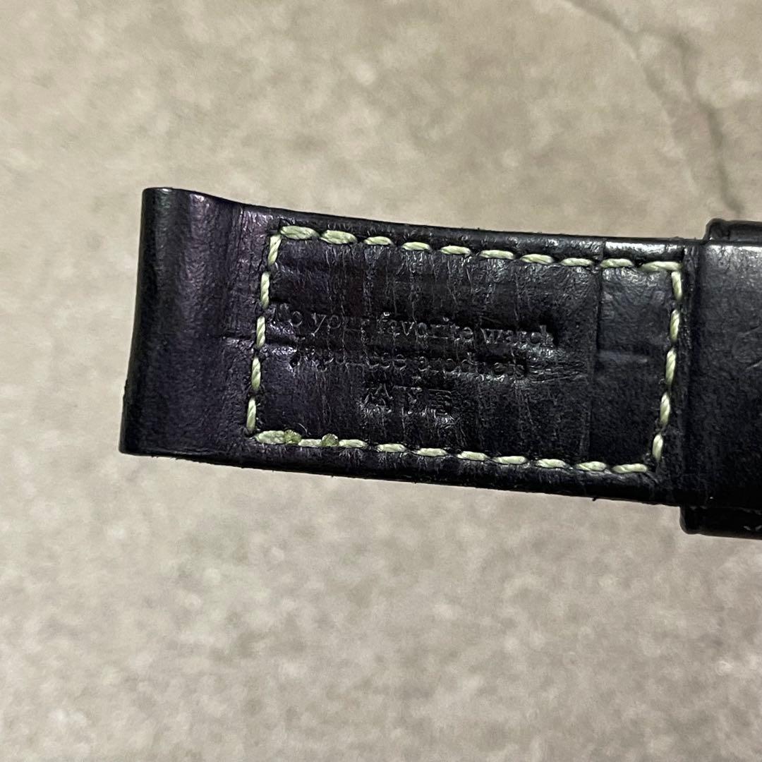 松下庵 M74 パネライ ストラップ ブラック＆ライムグリーン 24-24mm