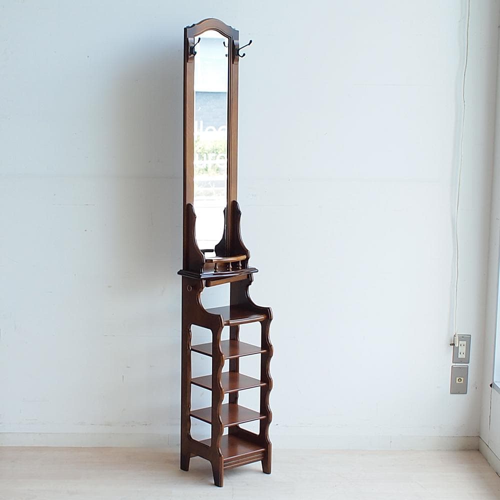 カリモク/karimoku コロニアル ミラー付きスリッパラック 玄関