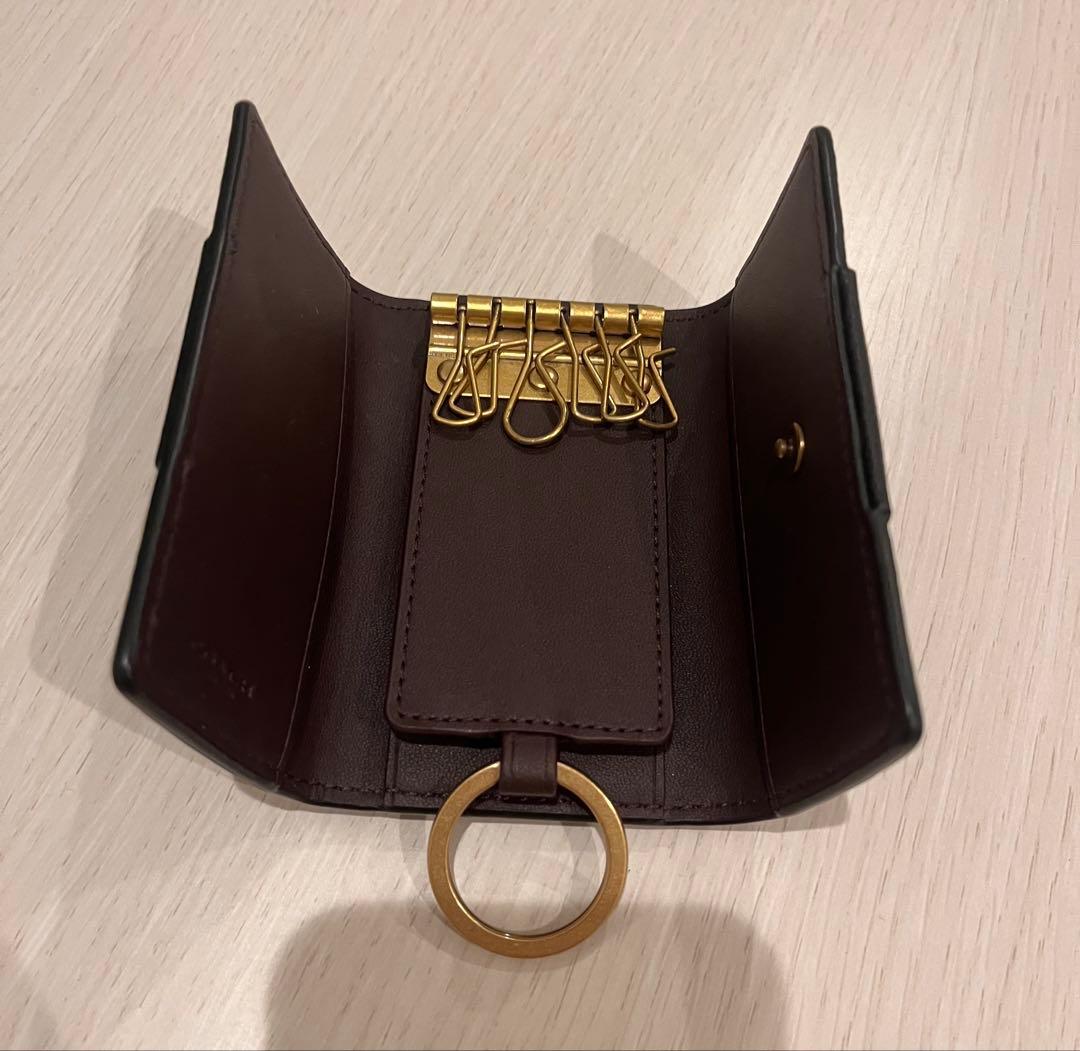 COACH 折りたたみキーケース ブラウン/ブラック