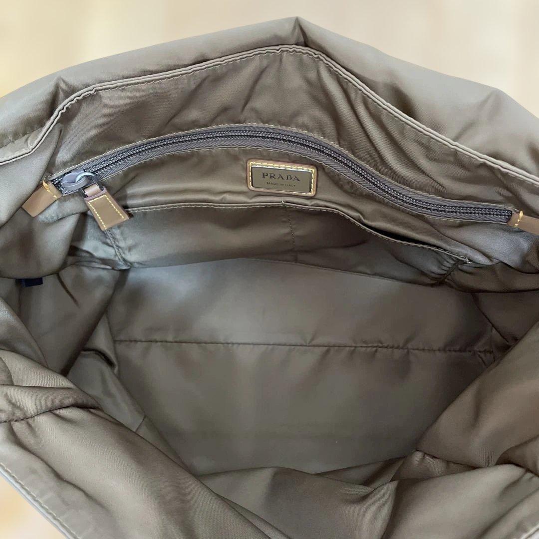 PRADA ラージRe-Nylon レザーショルダーバッグ
