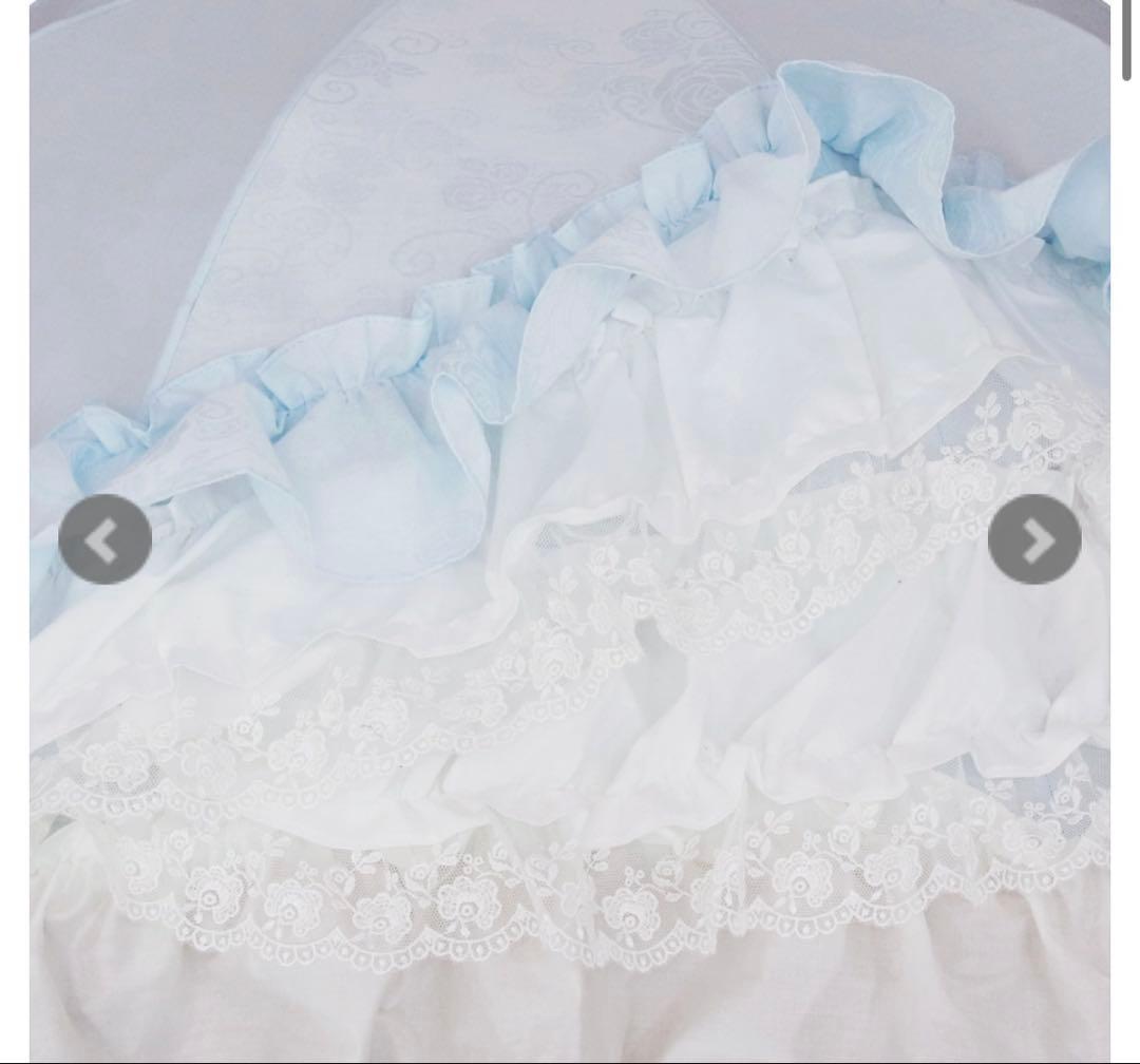 Lumiebrel フリル付き晴雨兼用傘 サックス ルミエーブル