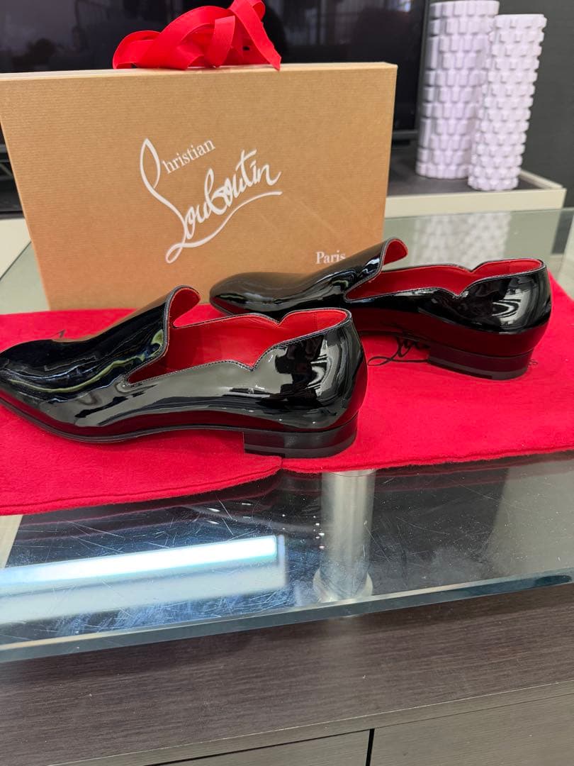未使用 クリスチャンルブタン パテントローファー 39.5 黒
