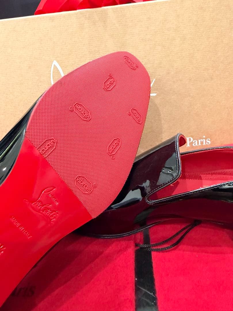 未使用 クリスチャンルブタン パテントローファー 39.5 黒