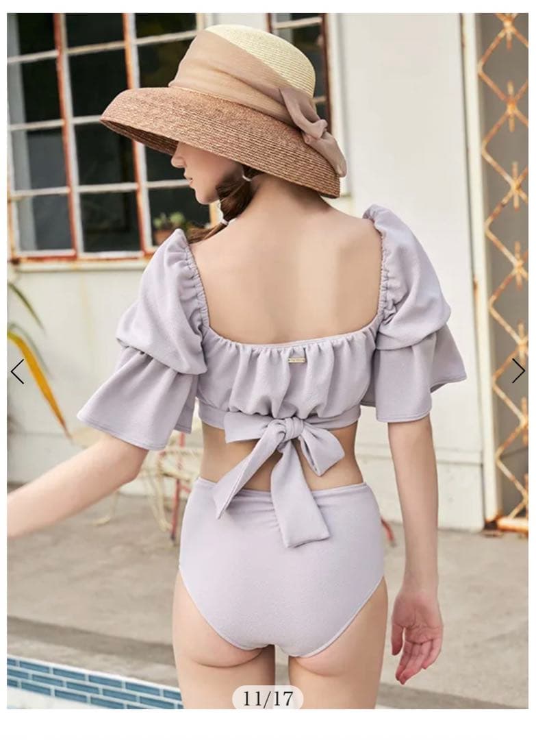 エイミーオフショルダートップスバックリボンオフショルダーSET UP リエンダ