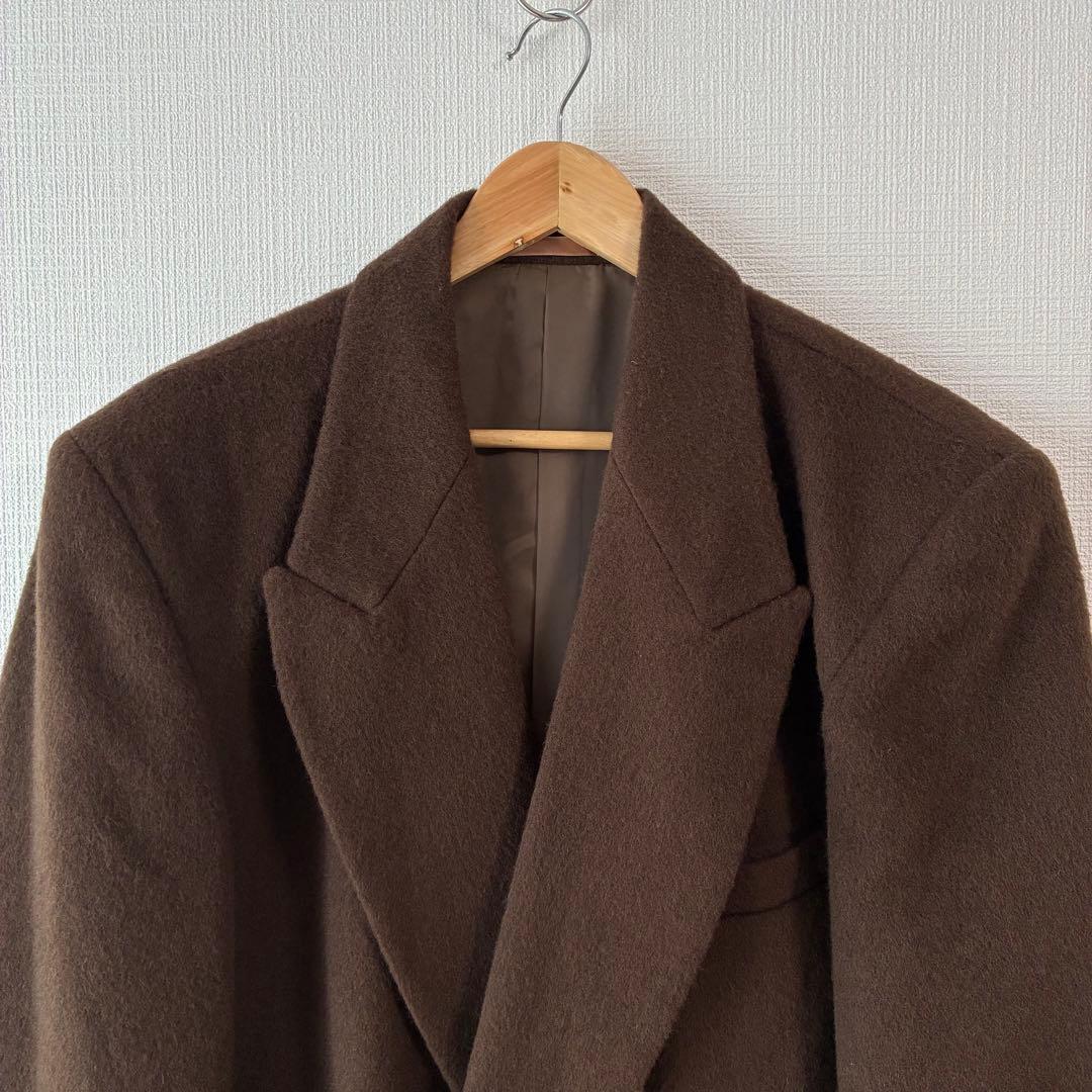 90's ヴィンテージ ダブル チェスターコート ブラウン デッドストック