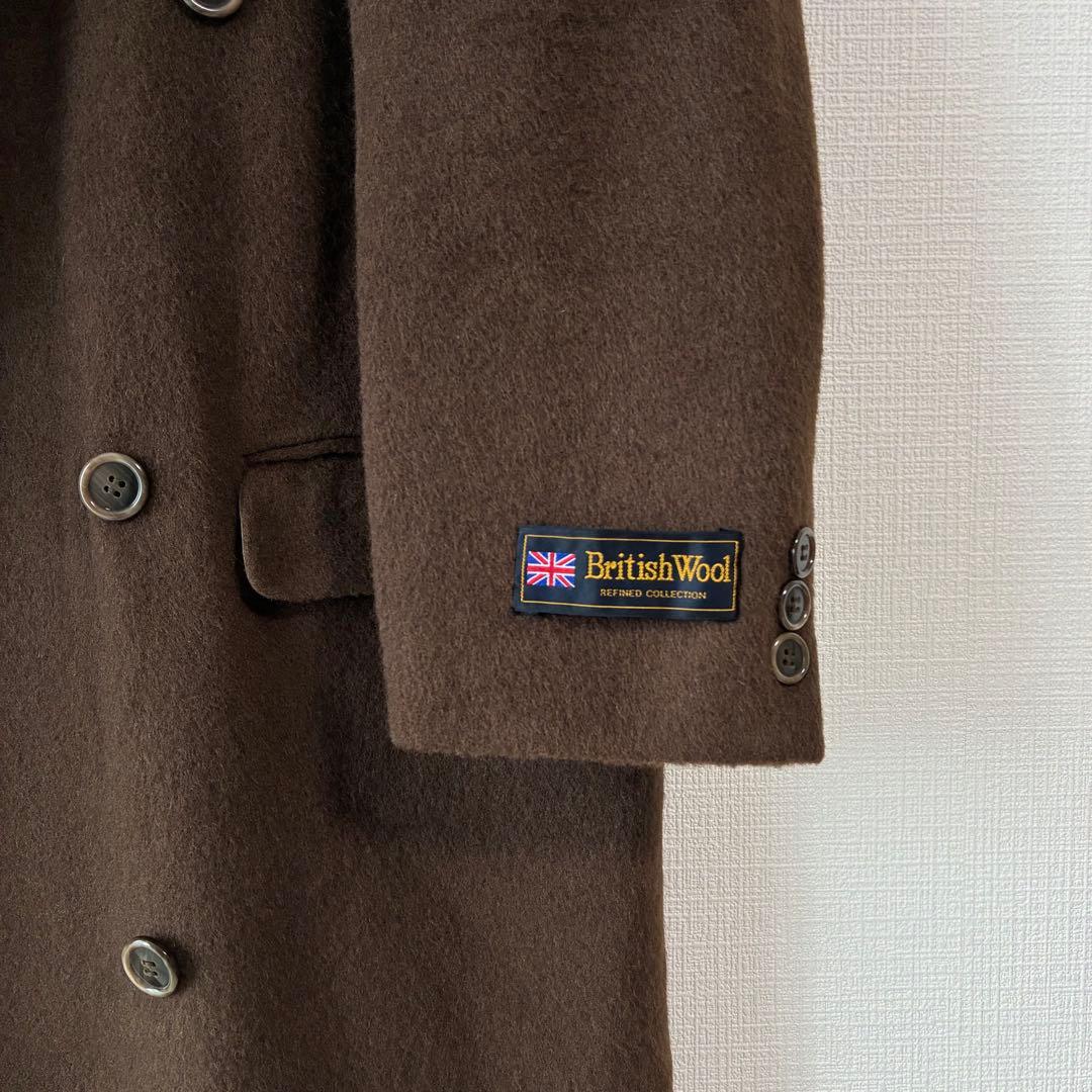 90's ヴィンテージ ダブル チェスターコート ブラウン デッドストック