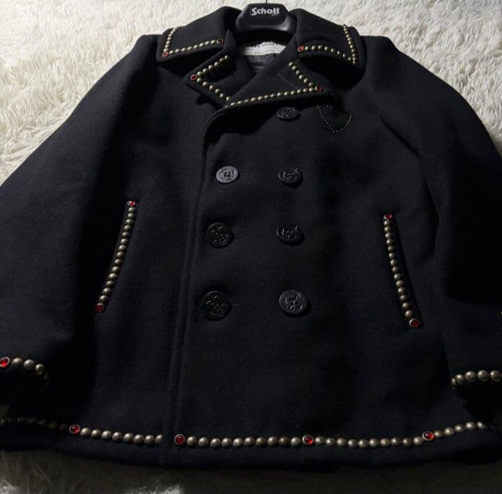 美品■schott HTC ピーコート　スタッズ ネイビー　7117 36